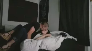 Amateur clothed petite teen fucked hard doggy