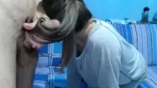 Cute Russian Hairjob with Ponytail