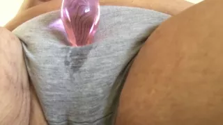 Wet pussy play with my dildo in panties