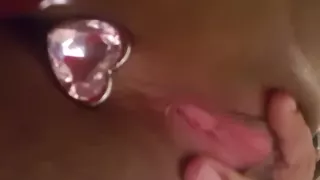 Heart shaped plug stretching my holes to dance Gavin dance