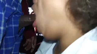 Young caramel teen sucking hard cock