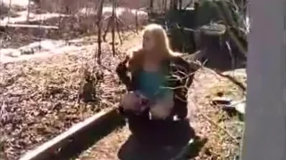 Sveta shows her sweet tits and pees