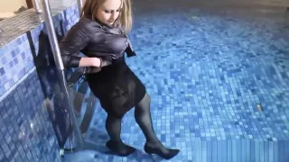 Wetlook swim in leather