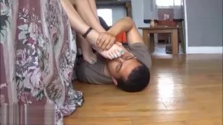 An daughter and her mother offer their bare feet at Bob45