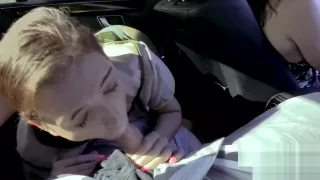 Teen Brooke Haze Sucks Stepdads Cock While Mom Drives Unaware