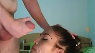 Hot Asian teen blowjob and facial