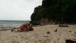 Hot sex on a hidden beach of small island!!!