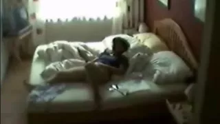 Hidden cam caught my mum masturbating on bed