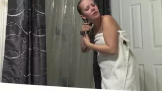 19 YO Unaware Roommate after shower- My first time spying