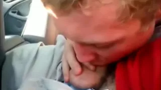 Young cute twink sucks dick in car
