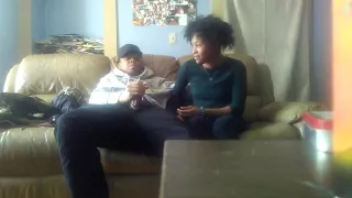 Ebony teen swallowing a huge load