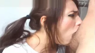 Teen practices her deepthroat skills on cam for you to watch