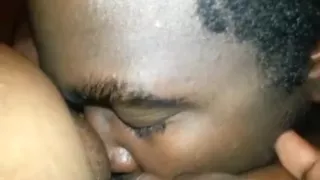 BBW wife getting her pussy licked and sucked on by a BHM