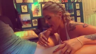 Watching my Slut Wife suck my friends cock while he cant hold his nut Pt. 2