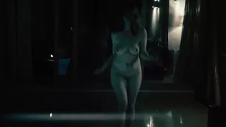 Ginger Dancing Naked in the Rain : Redheaded Girl with Big Natural Tits