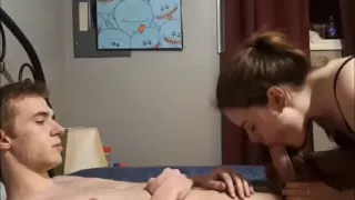 Cute young oral sex on bed