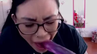 Teen Messy Dildo Blowjob
