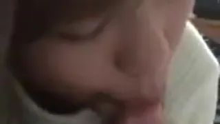 Cute Asian cum on mouth
