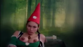 The Naughty Gnome plays in the forest