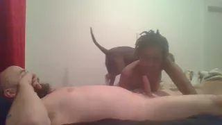 Ebony slow sucks and deep throats for oral cream pie