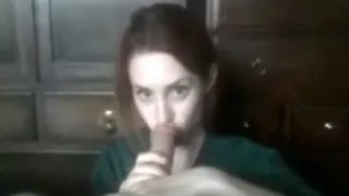 Nerdy girl makes big cock cum