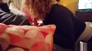 Dumb slut on her knees and swallows