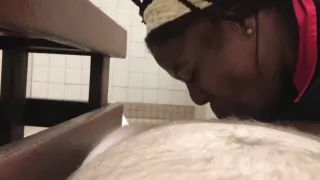 Ebony PnP slut works hard sucking my white dick but dope dick wins Xmas eve