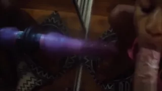 Sheridan Sucks Two Cocks, Begs for Huge Facial Cumshot