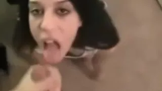 teen blowjob  and cum swallow