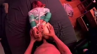 Raaatchet ropes up for anal training.