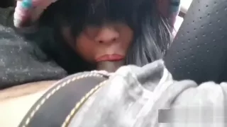 Asian wife wanted a quicky in car but get more than she bargain for