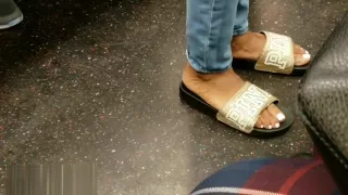 Candid ebony feet