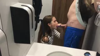 Extreme sex in the public toilet in the mall
