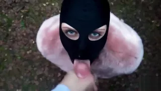 Masked Slut Give Head In The Woods