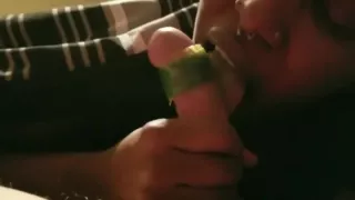 Fruit roll up blowjob and doggystyle creampie