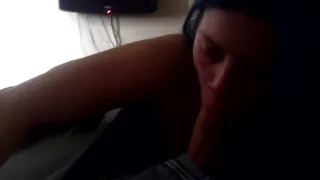 blue hair valerie sucking cock