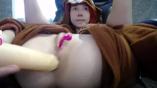 Young Dumb Cunt Shoves Dildo Up Her Butt And Gaps + Anus Hole Spreading