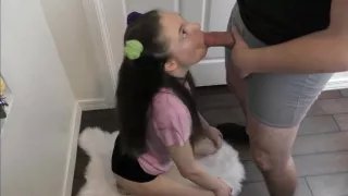 Innocent little slut gets a blast in the mouth for the first time