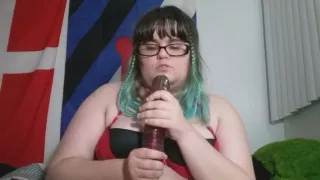 Testing out FLAVORED condoms on a Big Dildo