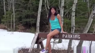 Andi Shows Off in The Woods