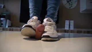 Cock under White Nike