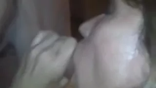 She takes my cum on her tis