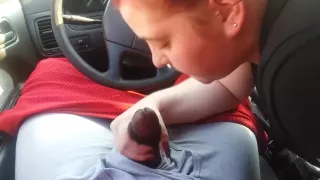 white girl sucks bbc after work