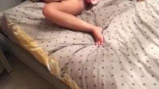 secret cam caught my horny girlfriend  watching porn cums with a leg shaking orgasm