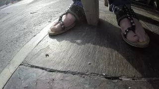 Holly's feet under the table