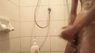 Skinny Asian College Student Taking Shower