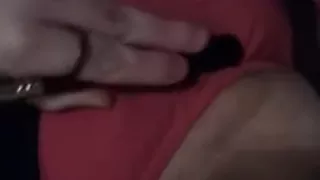 Teasing my pussy with makeup brush pink undies