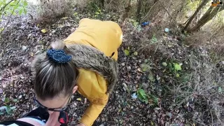 Outdoor Morning Blowjob Finish with Huge Load of Cum CAUGHT BY A DOG!!