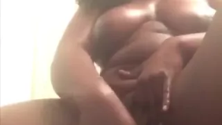 Playing with my pussy while fuckin a dildo until I squirt