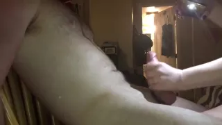 Slave bound to chair and edged